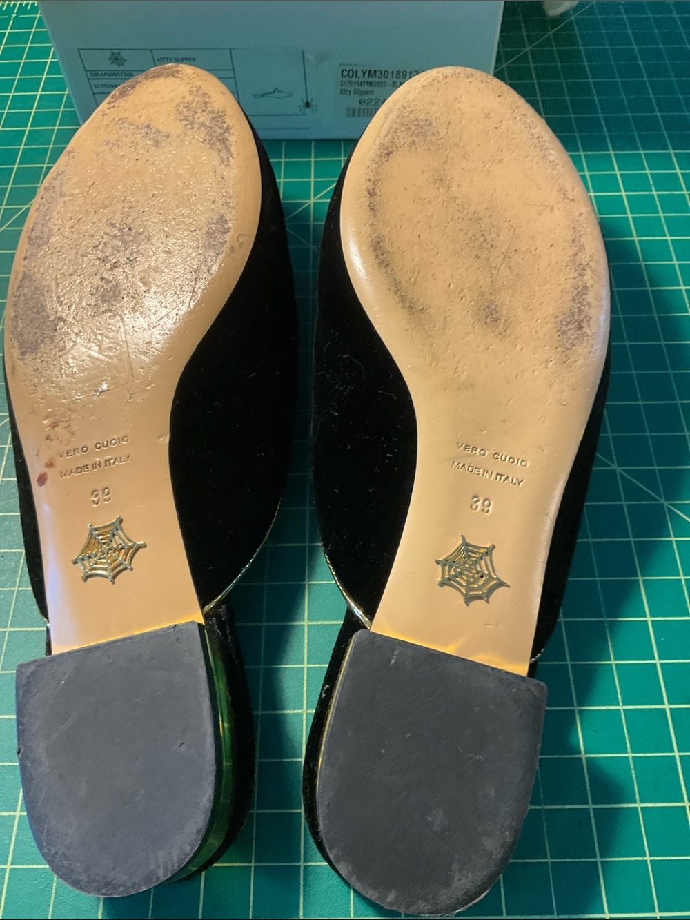 Charlotte Olympia black velvet “kitty slipper” mules - Picture 4 of 7